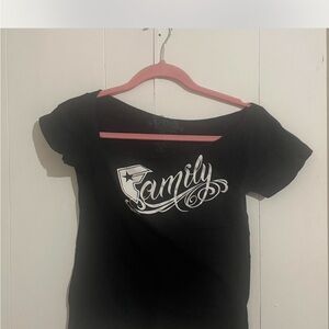 Famous Stars & Straps Black Tee with Family Print